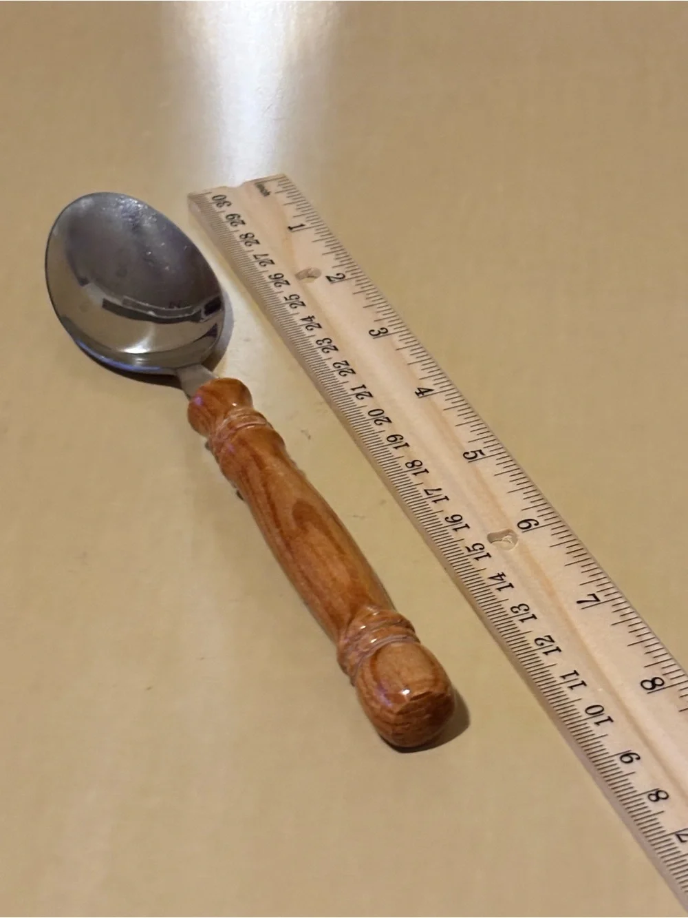 Set of 4 Country Style Wood Handle Spoons